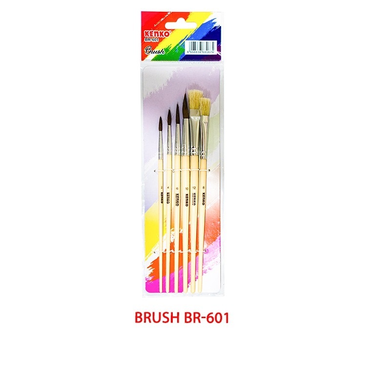 

KENKO Kuas Lukis Brush Painting Art Set 6 BR-601 ( Set ) +