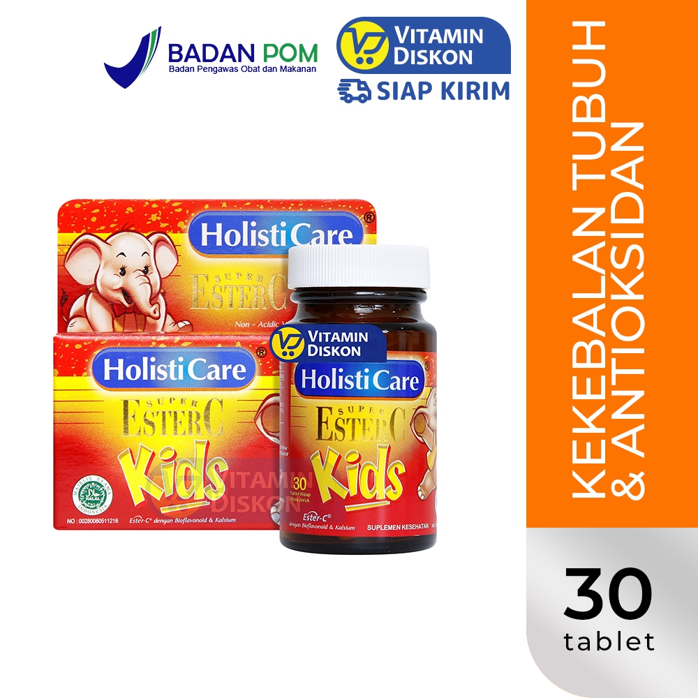 HOLISTICARE ESTER C KIDS - 30 TABLET | Tablet Kunyah Suplemen Anak Daya Tahan Anak