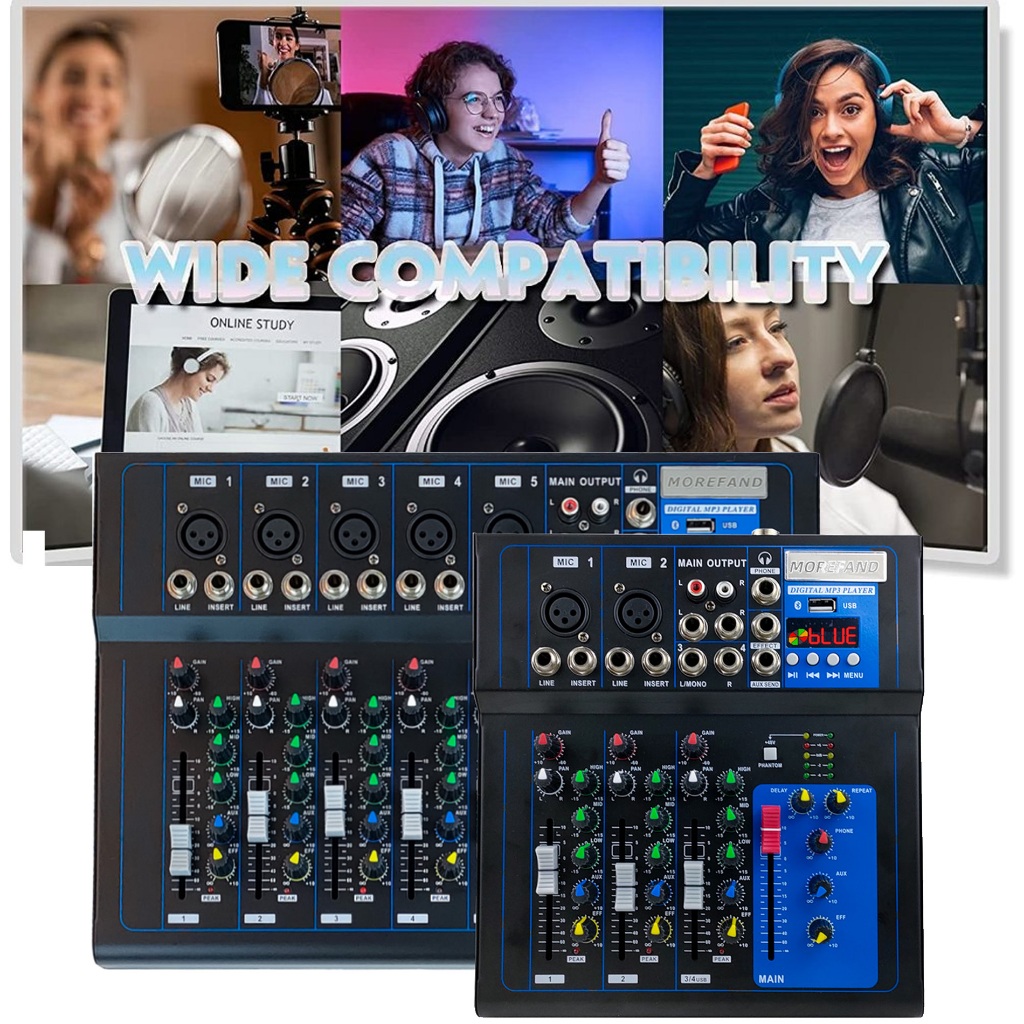 MOREFAND Live/Mixer audio 4 chanel/mixer mini audiol/Professional DJ Bluetooth-USB-Soundcard