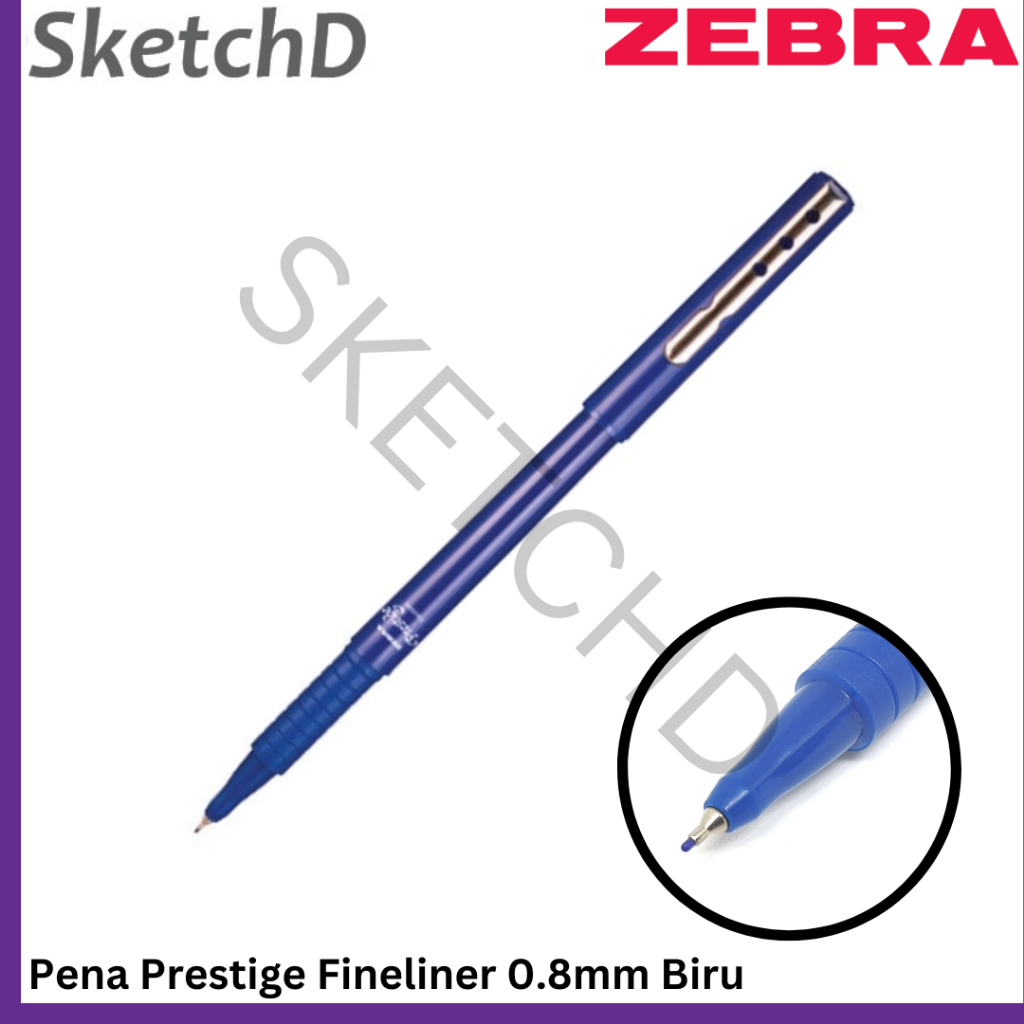 

Pena Zebra Prestige Fineliner 0.8mm Biru