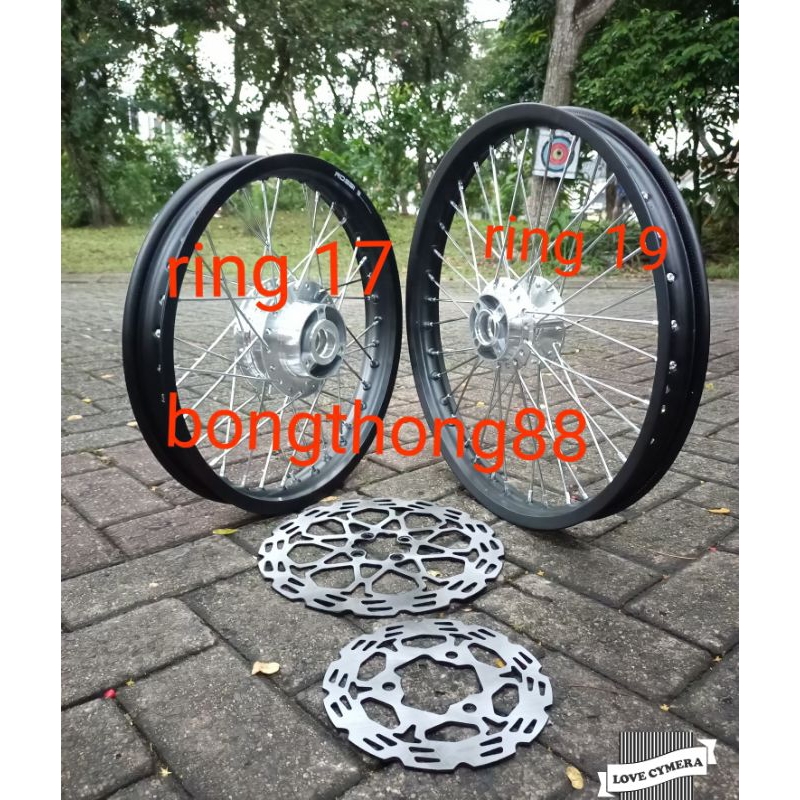 Sepakat velg trail satria Fu150 Supra X 125 DD  custom ring 19 depan /belakang ring 17 set cakram de
