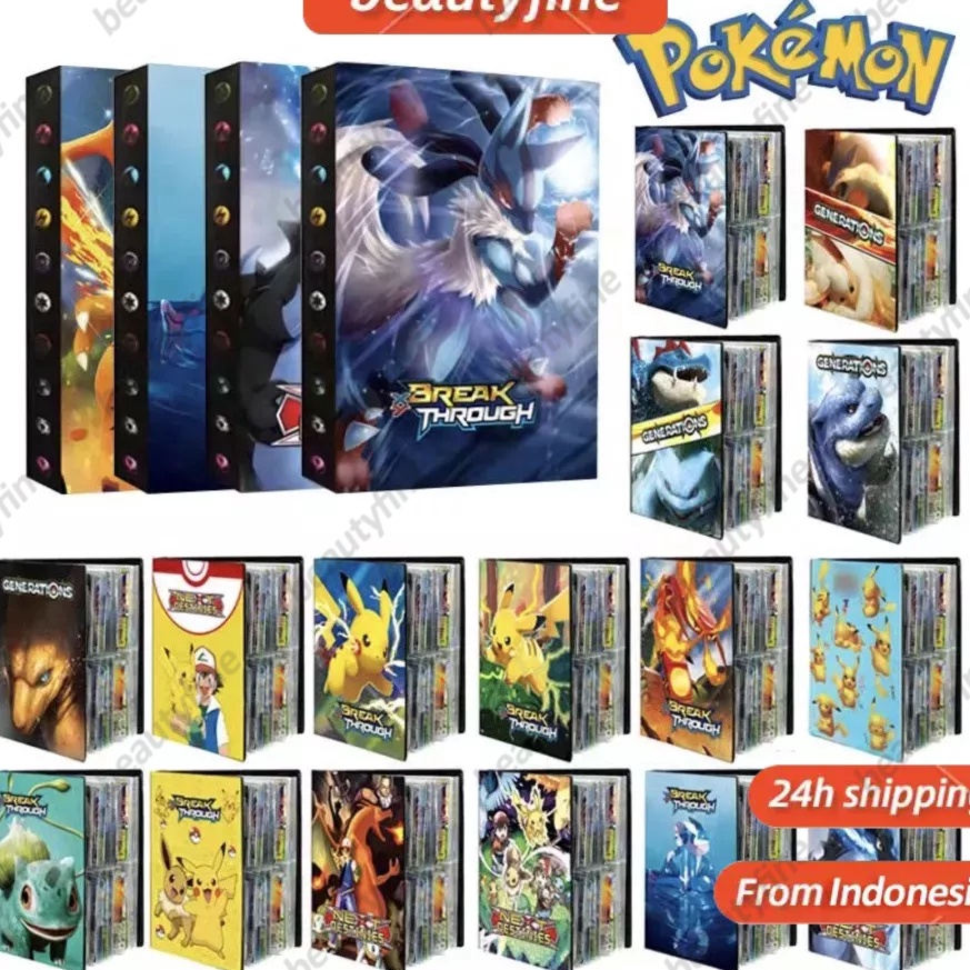 DISKON Penjual lokal24pcs Album kartu Pokemon Cards Album Pokemon Book Pokemon holder Album pokemon