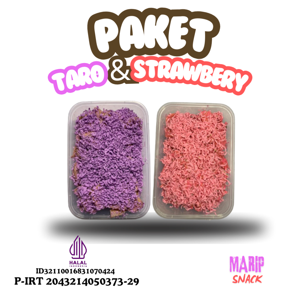 

keripik pisang coklat lumer rata strawbery & taro