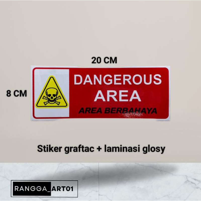 

Stiker Dangerous area ukuran 20 CM × 8 CM
