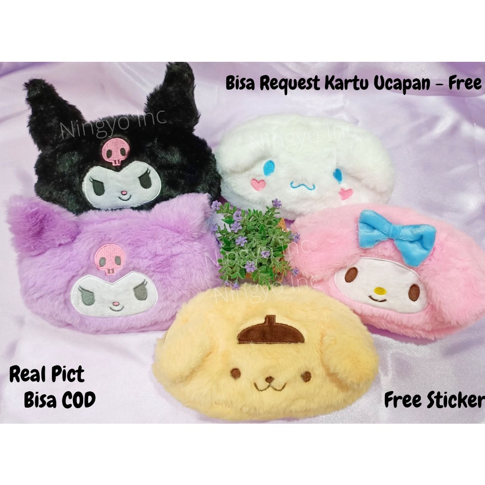 

KODE Q85E TEMPAT PENSIL DOMPET SERBA GUNA KOSMETIK POUCH CANTIK LUCU KARAKTER SANRIO BULU HALUS PREMIUM