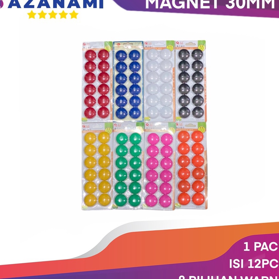 

Diskon Minggu Ini MAGNET BESAR 3CM PAPAN TULIS 3MM MAGNETIC PIN WHITEBOARD 1PACK 12PCS