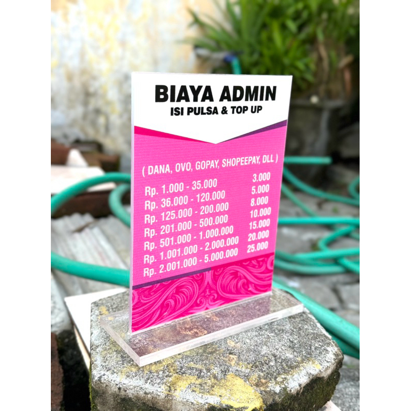 

BISA CUSTOM BIAYA ADMIN TOP UP / AKRILIK MEJA UK 20x15CM BAHAN TEBAL