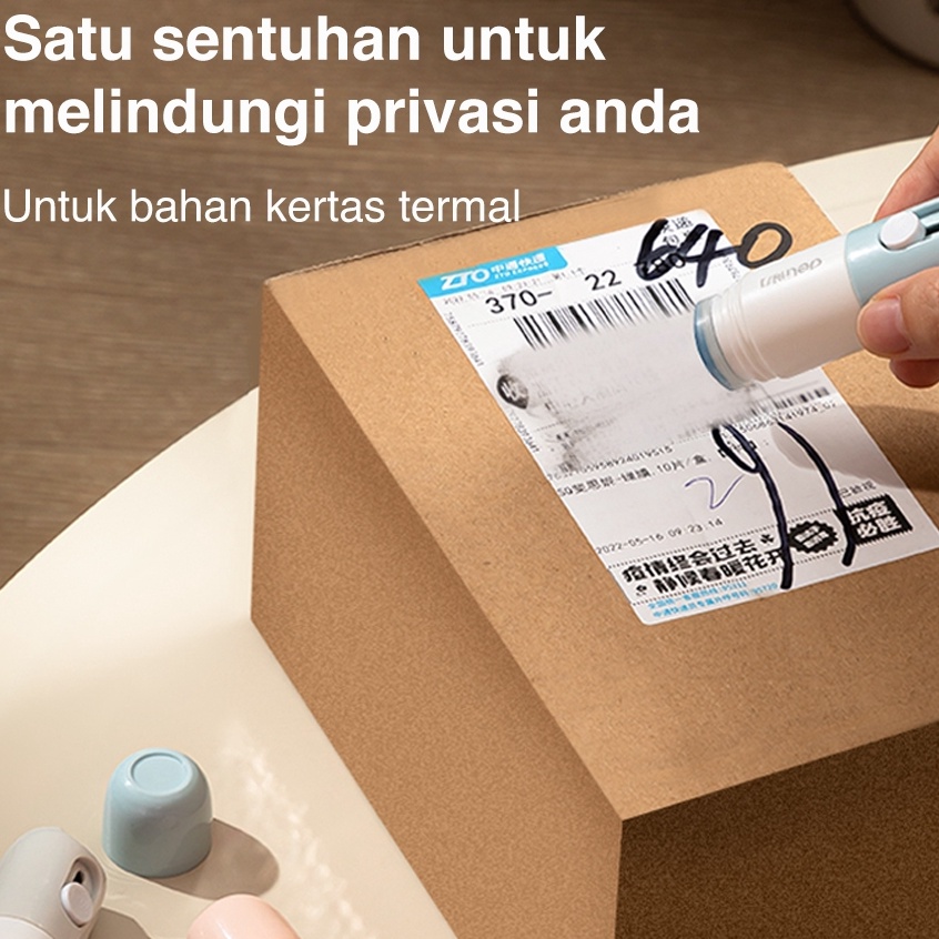 

Sekarang Viral Deli Stamp Roller Thermal Paper Blur Alat Stempel Penghapus Alamat Resi Pelindung Data