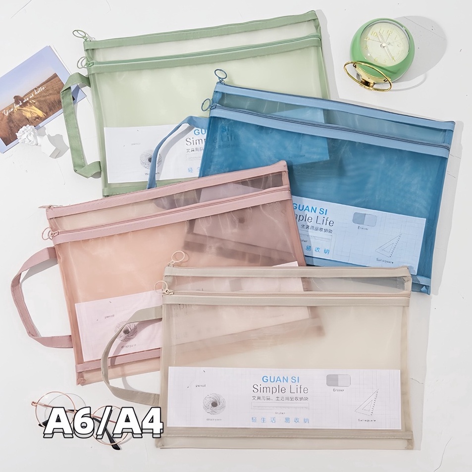 

Diskon Gembira Tas Tempat Dokumen Lapis Ganda Portabel Warna Morandi A4 Tas Mata Pelajaran A6 File Bag