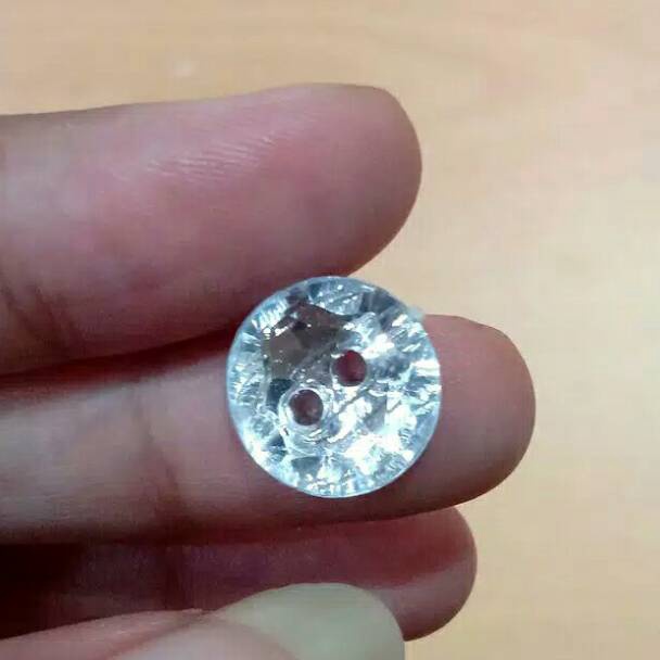 Tidak Diragukan COD ISI 4 PCS Kancing Baju Kristal Bening Diameter 13 15  18 MM  DIY Kerajinan Tanga