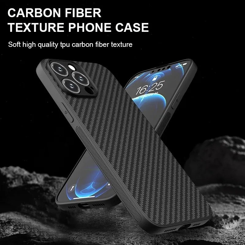 CASE IPHONE 13 / 13 MINI / 13 PRO / 13 PRO MAX SLIM FIT CASE CARBON FIBER PATTERN ANTI PANAS