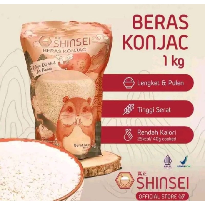 

Shinsei Beras Konjac 1kg - Butiran Beras Tepung Porang