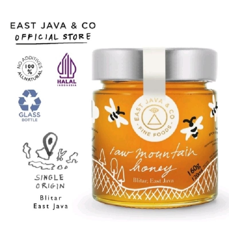 

East Java & Co Raw Mountain Honey 160g/120ml (Madu Dari Pegunungan)