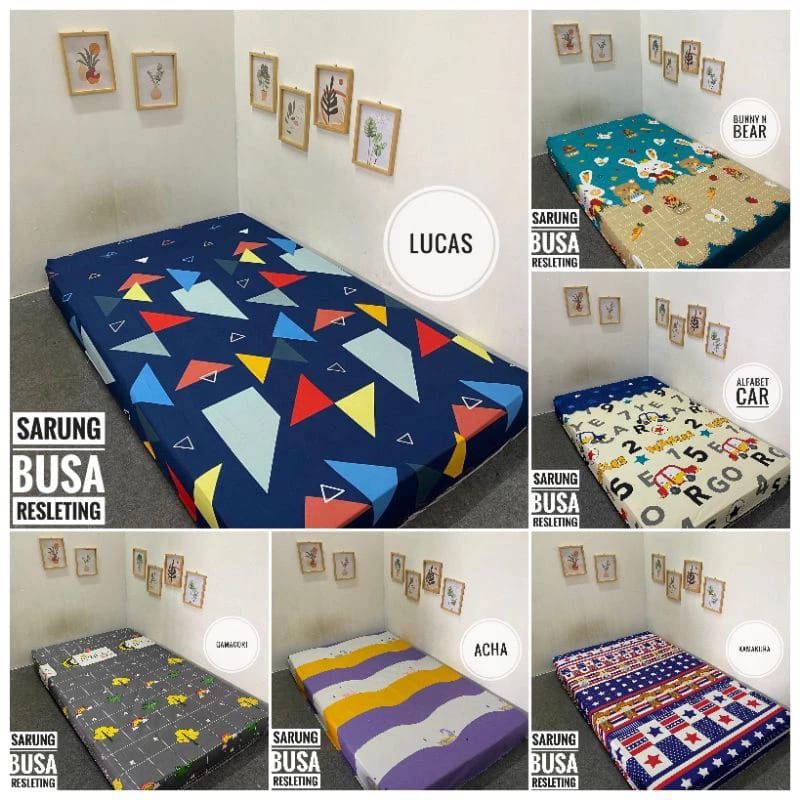 PROMO Sarung urung kasur busa resleting no 1 no 2 180x200x15 160x200x15 karakter termurah 2024