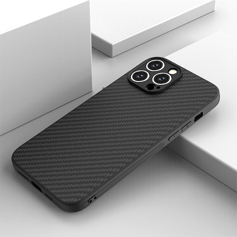 CASE IPHONE 12 / 12 MINI / 12 PRO / 12 PRO MAX SLIM FIT CASE CARBON FIBER PATTERN ANTI PANAS