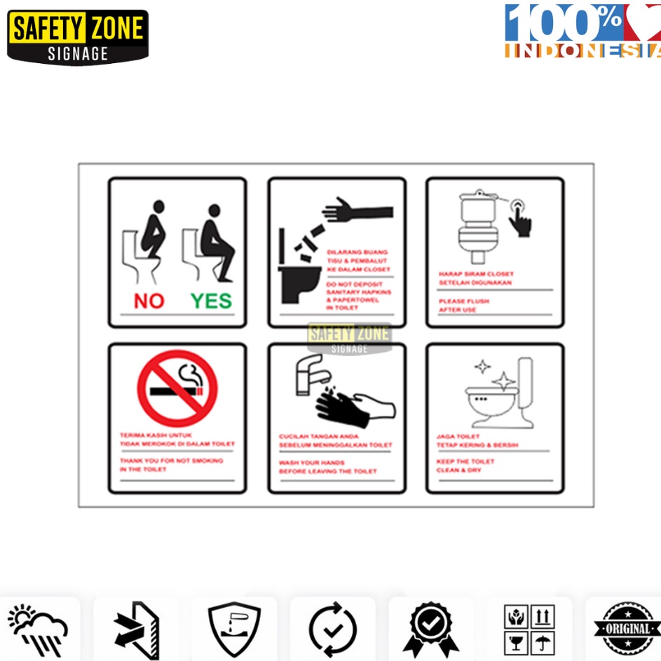

Garansi Tidak Rusak Sign Sticker Tata Cara Penggunaan Toilet