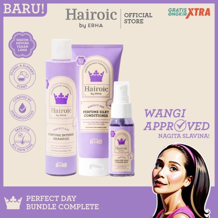 Hairoic by ERHA - Shampo Kondisoner Hair Mist Wangi Elegant Perfect ORIGINAL BY ERHA