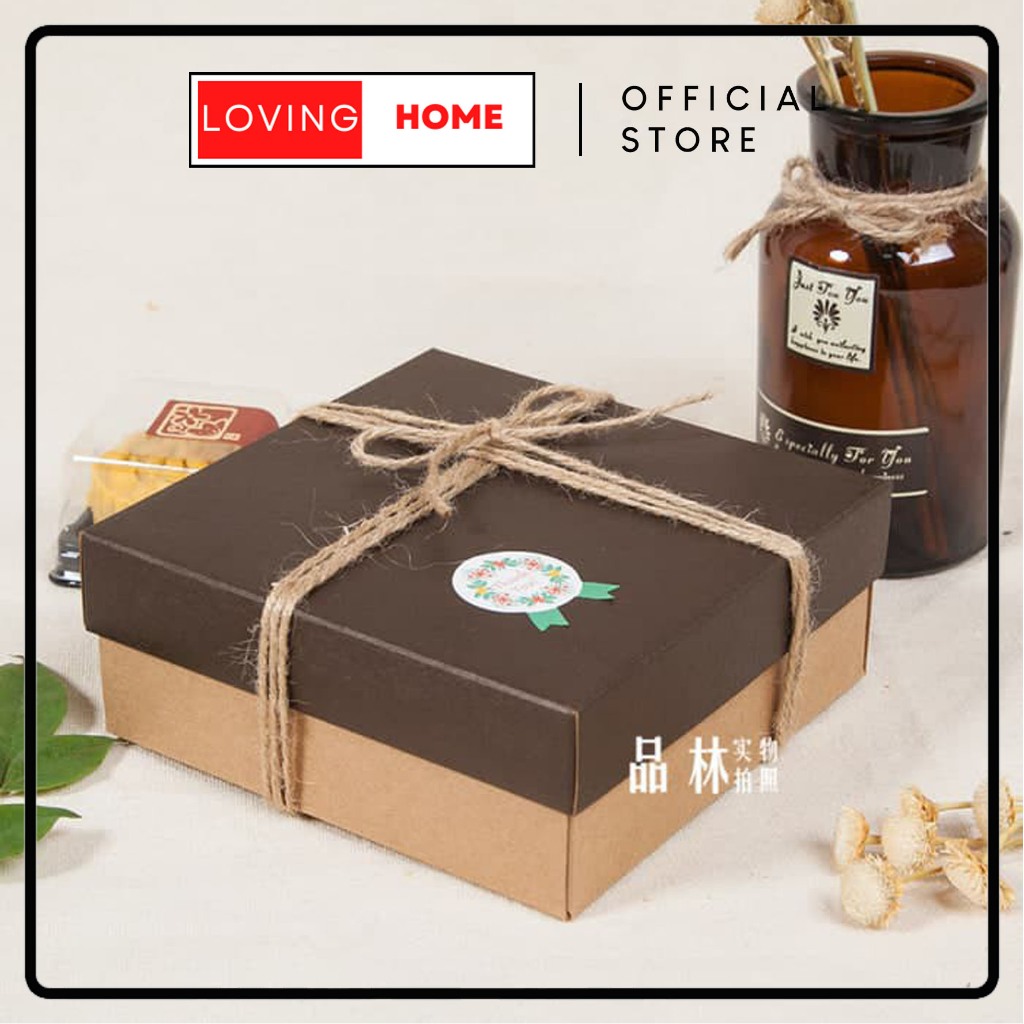 

LOVING HOME - Box Dus Kue PERSEGI Vintage Kotak Hadiah Gift Box