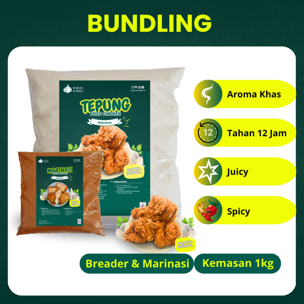 

Promo Paket 5 Kg Tepung Fried Chicken dan 100 Gr Bumbu Marinasi