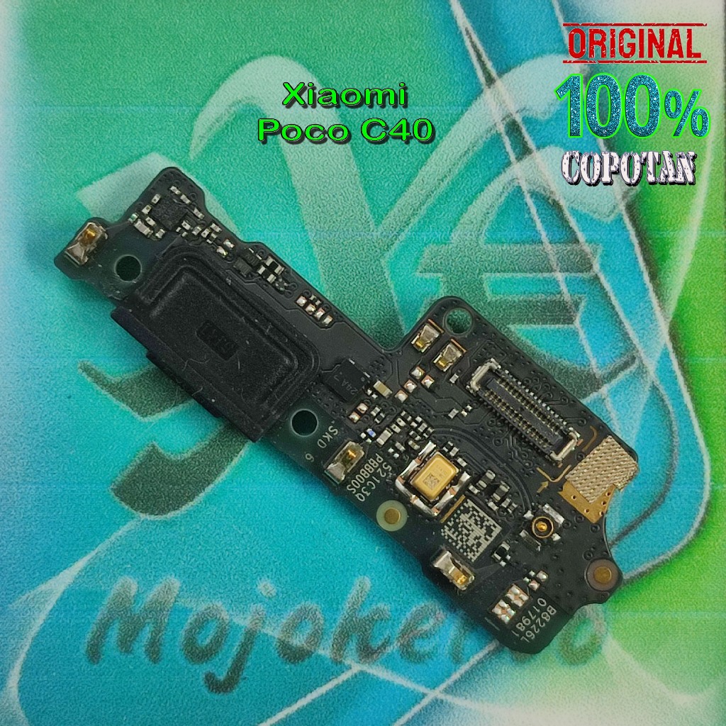 Xiaomi Poco C40 (2022) Papan konektor cas/ PCB board charger mesin bawah original copotan - eXe Comp