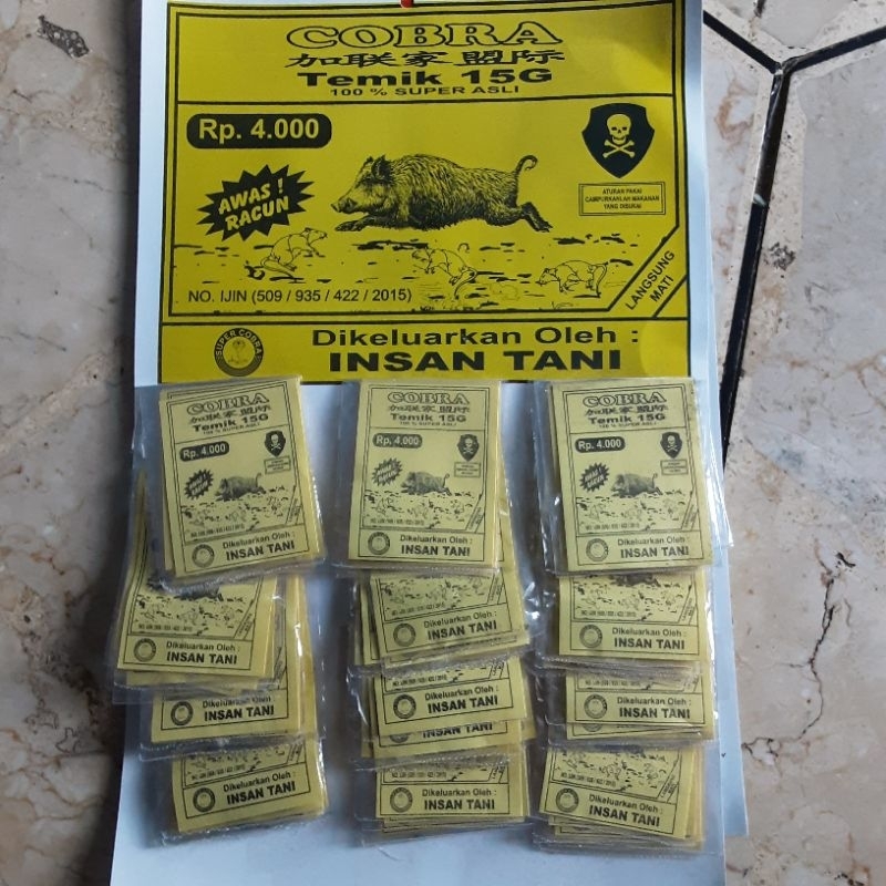 RACUN COBRA TIKUS DAN CELENG | RACUN COBRA TEMIK 15G RENTENGAN ISI 72 PCS