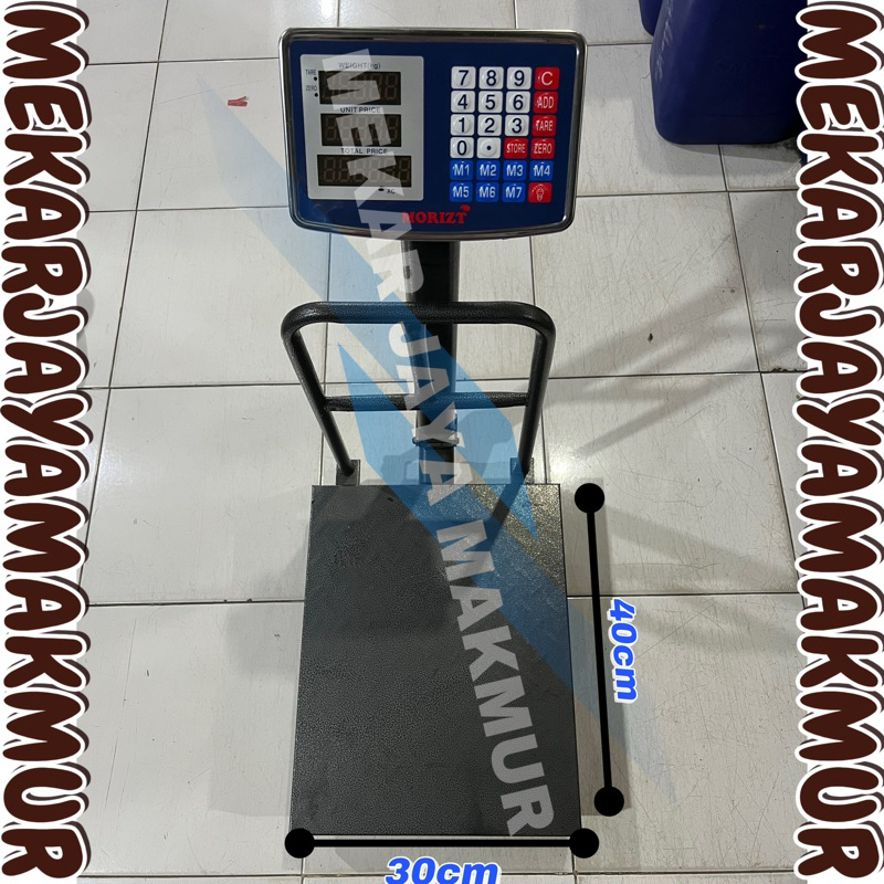 timbangan duduk digital morizt 150kg kecil 30x40cm