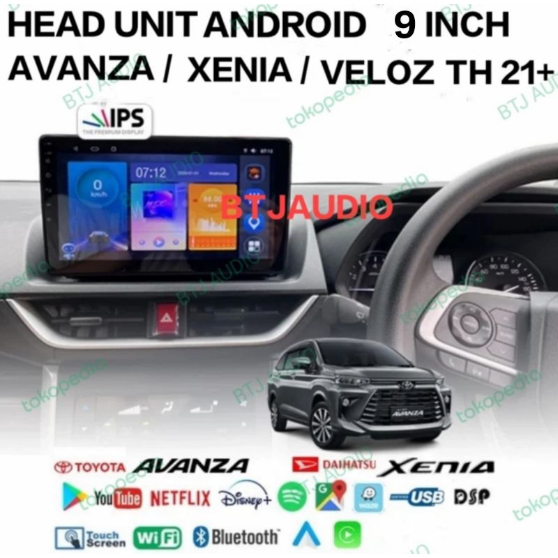 HEAD UNIT ANDROID AVANZA / XENIA / VELOZ THN 2021+ LAYAR 9 INCH