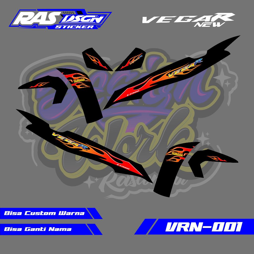 Striping Vega R New Motif Api / Stiker Striping Api Vega R New / Striping Motif Api Vega R Vega R ne
