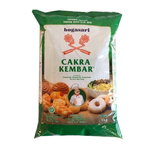 

Bogasari Cakra Kembar Premium Tepung Terigu 1 kg / full hijau