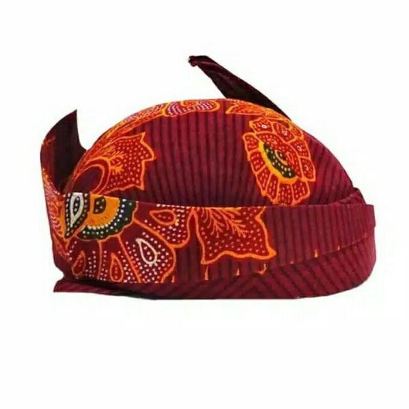 -BARU- BLANGKON BATIK RANDOM ANAK / Blangkon Batik Anak / Blangkon Kain Batik Merah