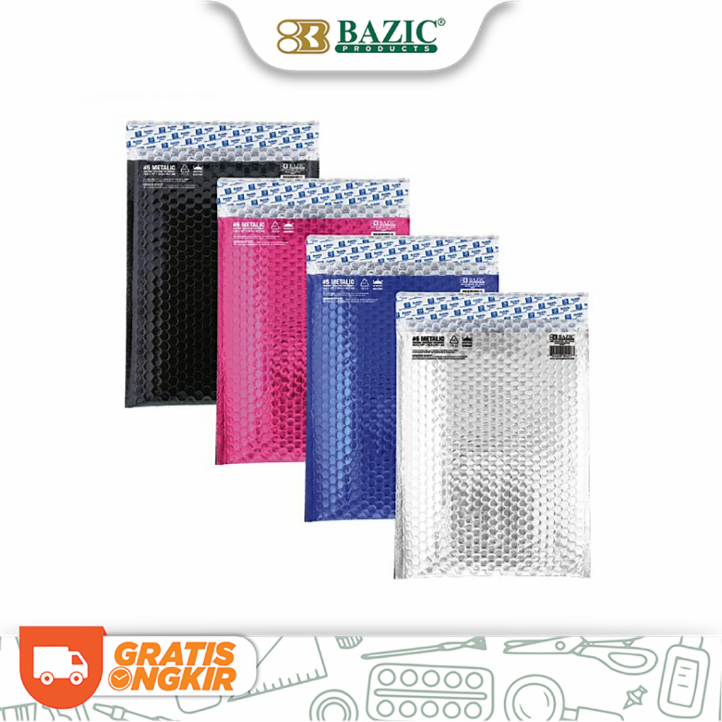 

Bazic Bubble Envelope 26.67 cm x 38 cm Metallic Bubble Mailer - Kemasan Produk / Pembungkus Barang