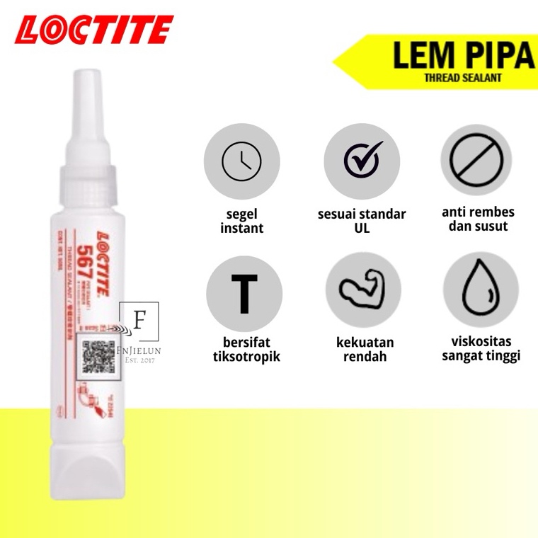 

KODE D4E9 Lem Pipa Loctite 567 PST Thread Sealant 5ml