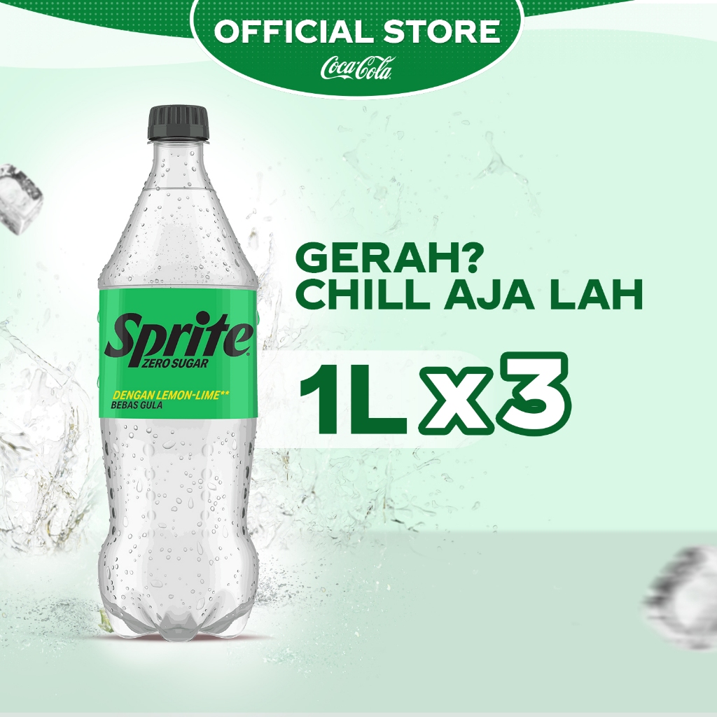 

Sprite Zero Lemon Lime Minuman Soda - Botol 1L x 3pcs