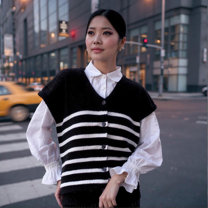 Rompi Rajut kancing Vest Wanita