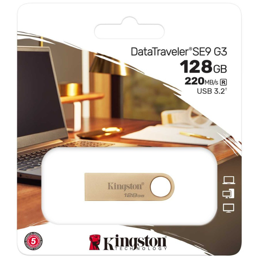 KINGSTON DATATRAVELER SE9 G3 128GB USB 3.2 GEN 1 FLASHDISK FLASHDRIVE DTSE9G3/128GB