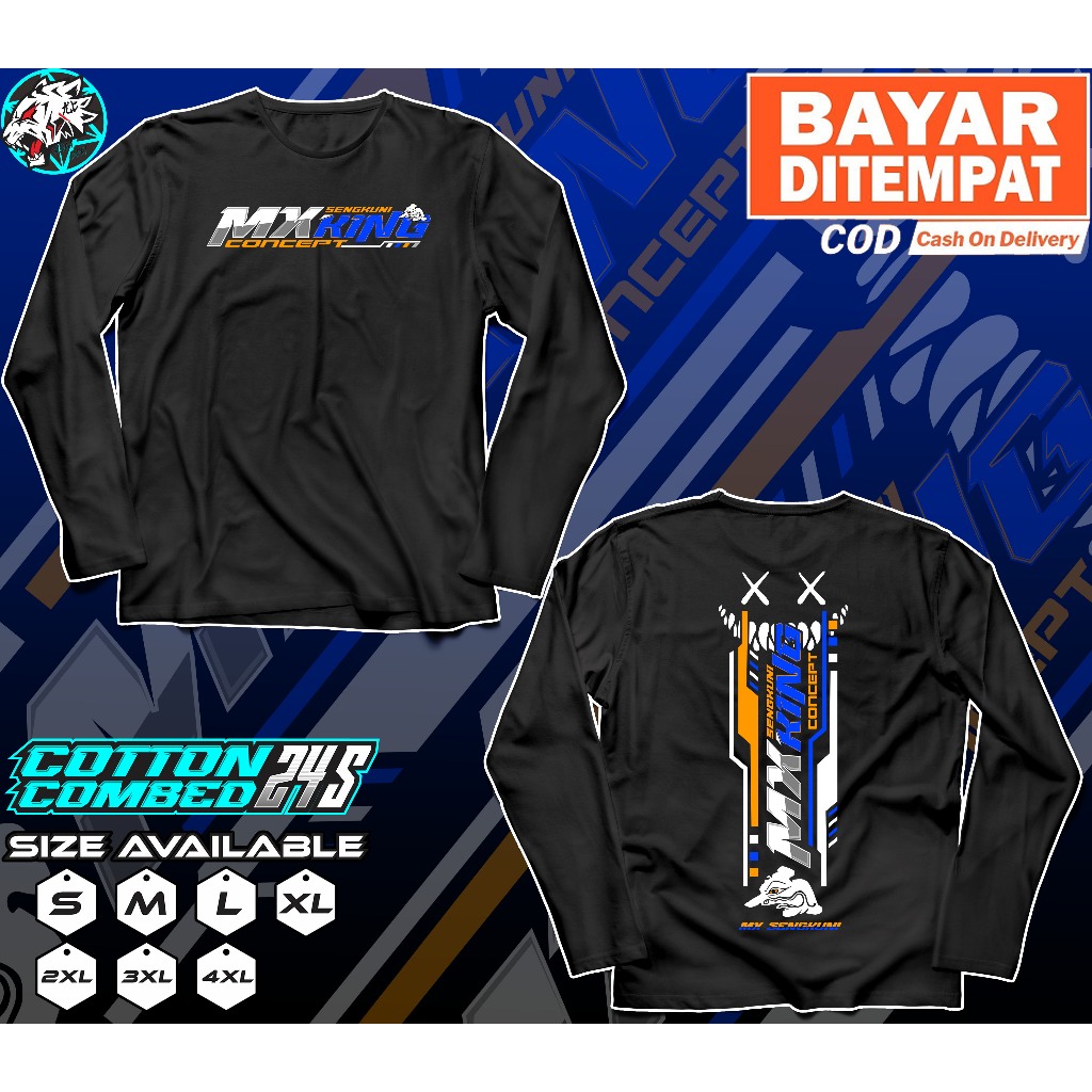 Kaos Lengan Panjang Racing MX King Sengkuni Concept Baju Distro Motor Herex Yamaha Jupiter Tshirt Ot