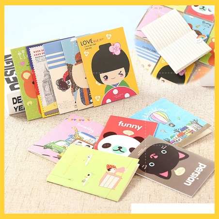 

S7D Buku Tulis Mini Motif Kartun Memo Notebook Cartoon Book Notepad Karakter Barang Unik