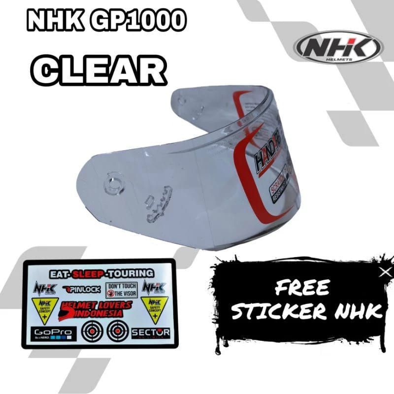 Flat visor NHK gp1000 + spoiler + stiker visor khusus / NHK GP 1000 R75 kaca helm NHK gp1000+spoiler