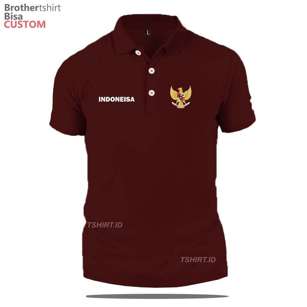 Kaos Poloshirt Lengan Pendek  | 2024 | Bendera | Indonesia | Garuda | Terbaru | Baju Kaos Kerah Dewa