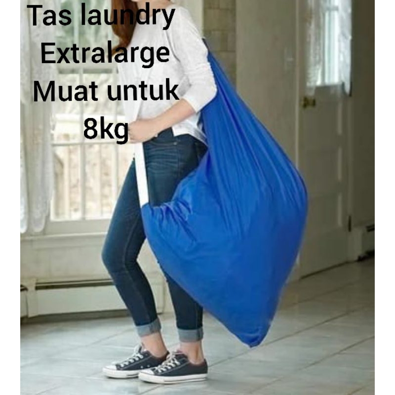 Tas tempat baju laundry jumbo ukuran besar // Tas laundry ransel multi fungsi bahan kuat Tm.
