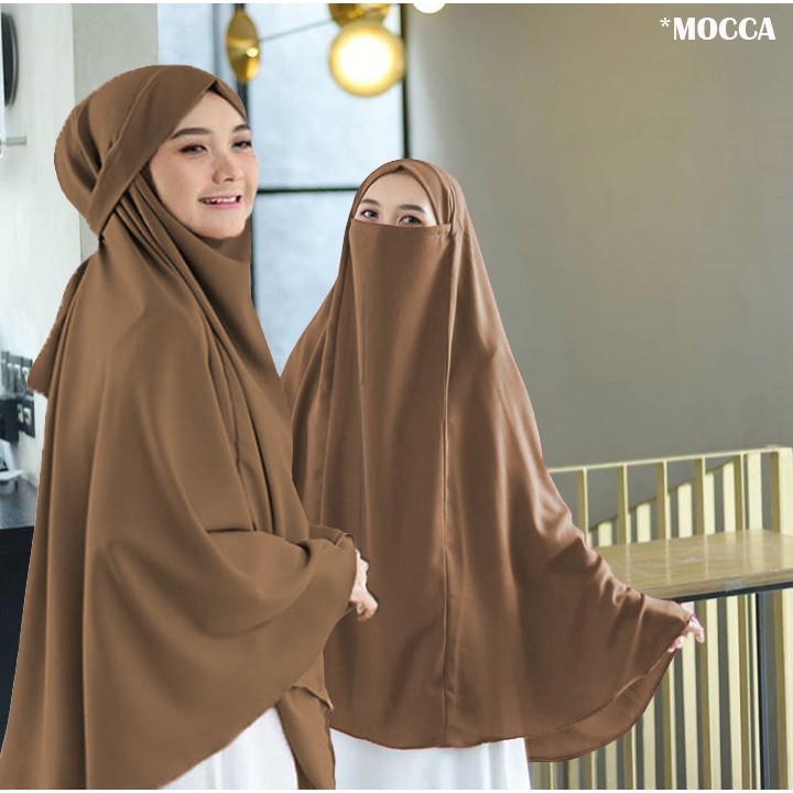 Khimar 3in1 Bahan Jersey Premium /Khimar Cadar Jumbo XXL