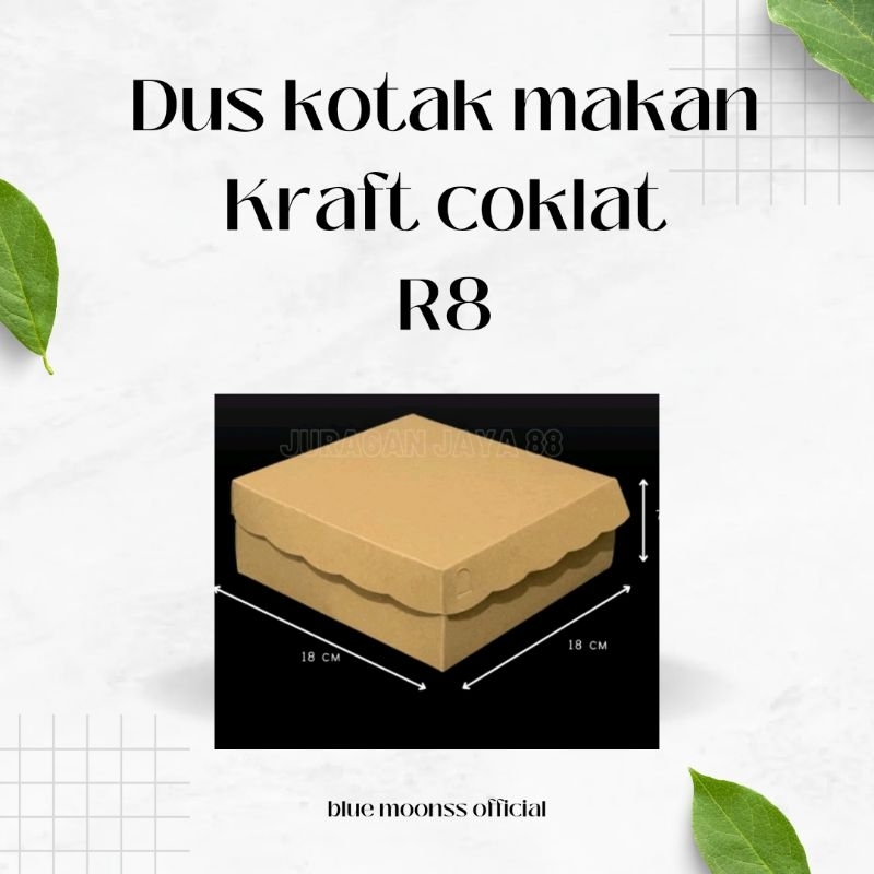 

Dus Kue / Kotak Makan R8 18cm x 18cm x 7cm Kraft (Ketebalan 330 gram)