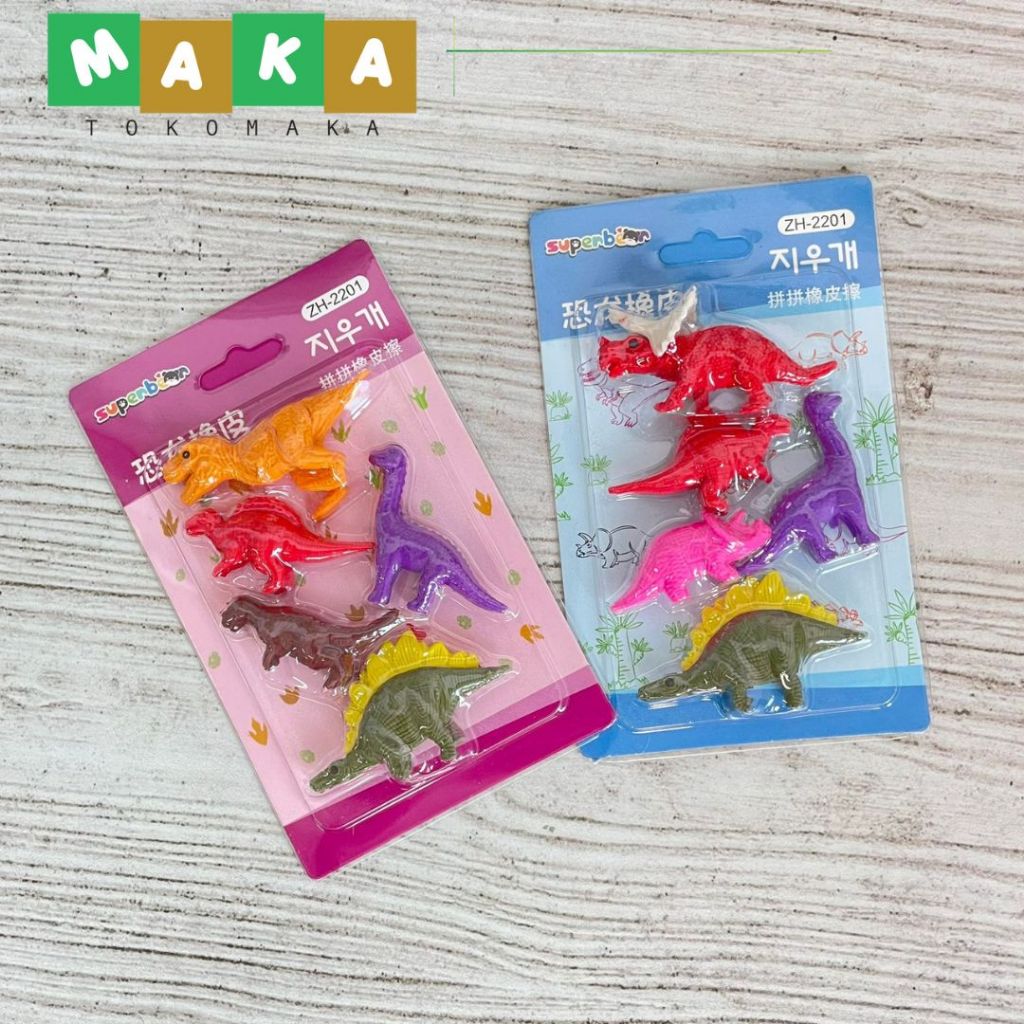 

PENGHAPUS DINOSAURUS 1 set isi 5 pcs KODE ZH-2201 ER-1245 hapusan pensil dino penghapus pensi bersih perlengkapan alat tulis kantor sekolah