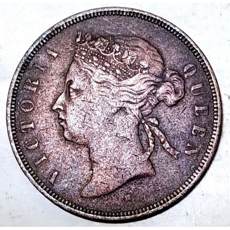 uang kuno straits settlements (Malaysia) 1 cent tahun 1874 Victoria