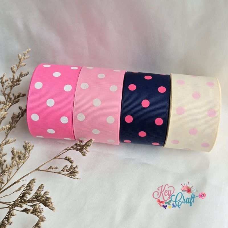 

Pita Grossgrain Polkadot size 3,8cm Navy cream pink