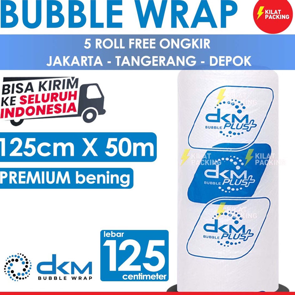 

Stock Update Bubble Wrap Bening packaging Biru Premium Quality GosendGrab 125 CM x 5 M