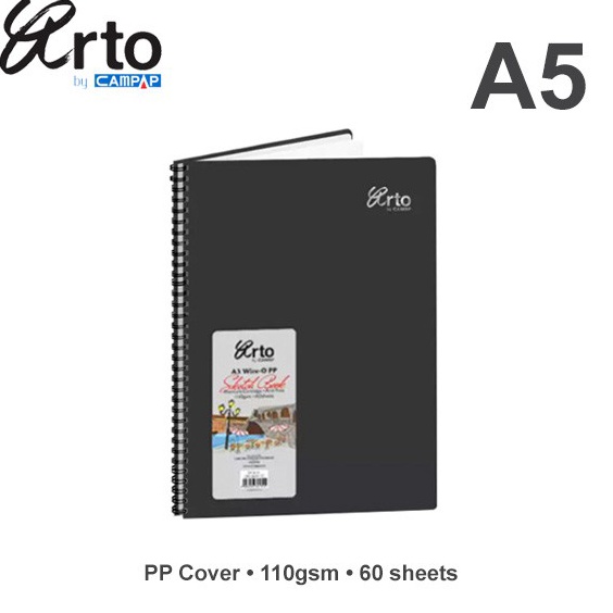 

KODE J5K6 Arto A5 WireO PP Cover Sketch Book 11gsm