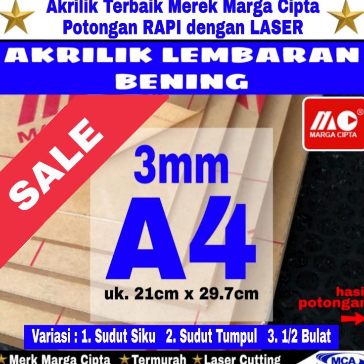 

Murah Terkini AKRILIK lembaran 3mm A4 Akrilik bening Marga cipta Acrylic