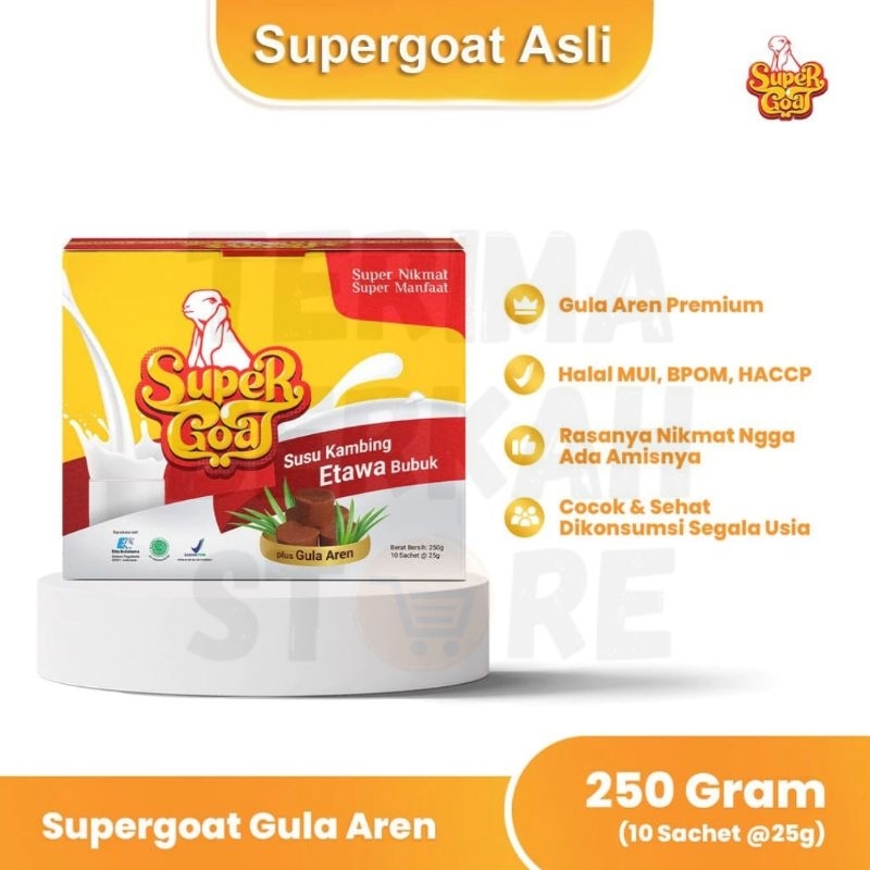 

Supergoat Susu Kambing Etawa Gula Aren Isi 10 sachet - Susu Bubuk Sachet - terimaberkah