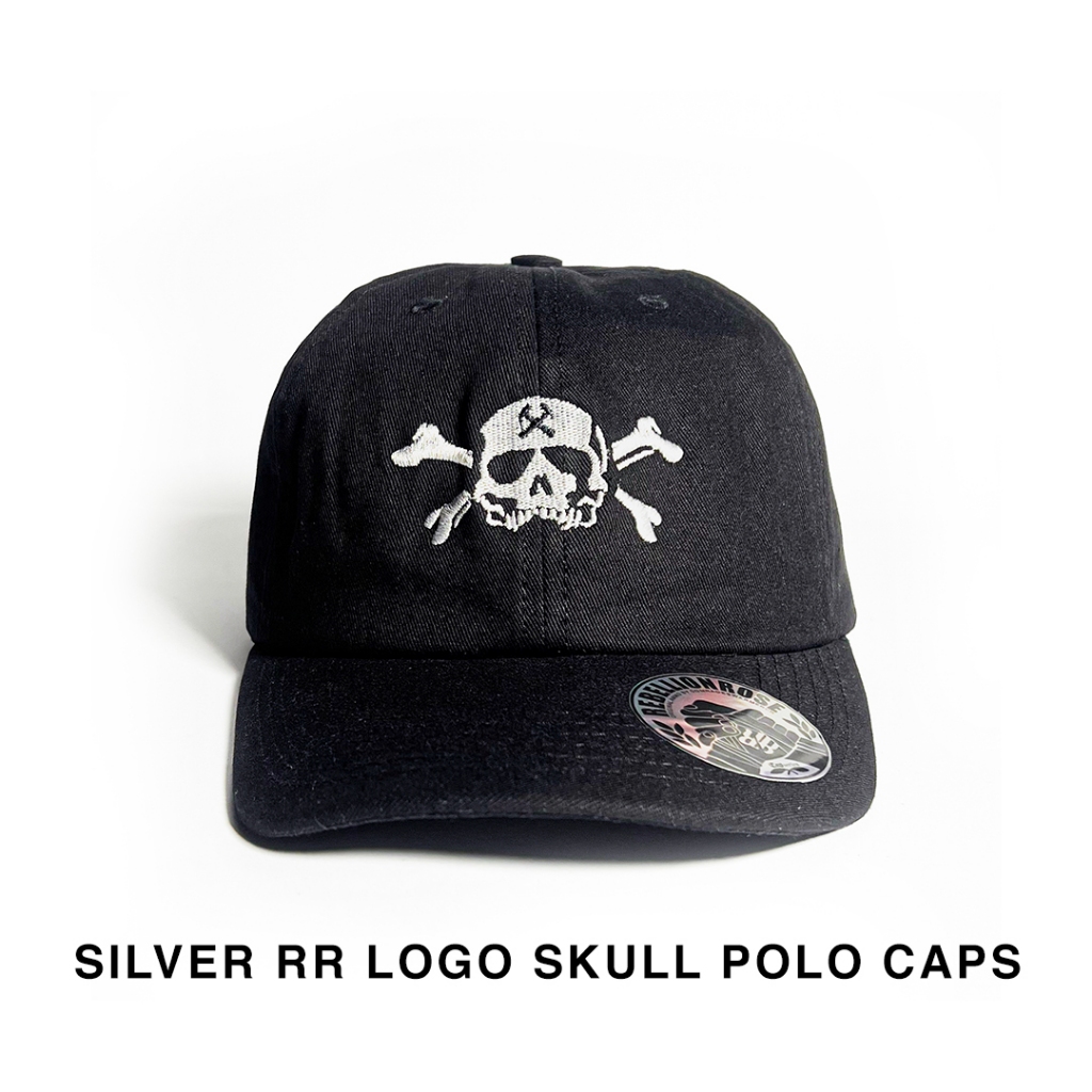 READY STOCK - SILVER RR LOGO SKULL POLO - Topi Original Rebellion Rose Snapback Polo Baseball Caps